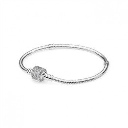 Pandora Jewelry Sterling Silver Bracelet w/ Signature Clasp-Clear CZ 590723CZ
