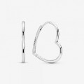 Pandora Jewelry Asymmetrical Heart Hoop Earrings 297822