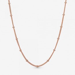 Pandora Jewelry Beaded Chain Necklace Rose gold plated 387210