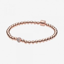 Pandora Jewelry Beads & Pave Bracelet Rose gold plated 588342CZ