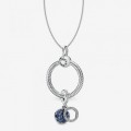 Pandora Jewelry Circle & Disc Blue Charm-O Pendant & Necklace Gift Set B801476