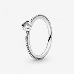 Pandora Jewelry Clear Heart Beaded Ring 190896CZ