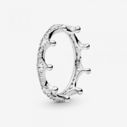 Pandora Jewelry Clear Sparkling Crown Ring Sterling silver 197087CZ