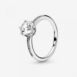 Pandora Jewelry Clear Sparkling Crown Solitaire Ring Sterling silver 198289CZ