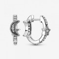 Pandora Jewelry Crescent Moon & Stars Beaded Hoop Earrings 299152C01