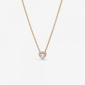 Pandora Jewelry Elevated Heart Necklace Gold 359520C01