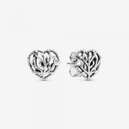 Pandora Jewelry Family Tree Heart Stud Earrings 297085