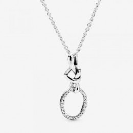 Pandora Jewelry Knotted Heart Pendant Necklace 398078CZ