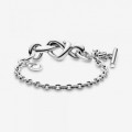 Pandora Jewelry Knotted Heart T-Bar Bracelet 598100