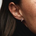 Pandora Jewelry Light Blue Solitaire Huggie Hoop Earrings 289304C02