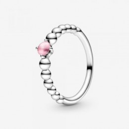 Pandora Jewelry October Petal Pink Beaded Ring 198867C09