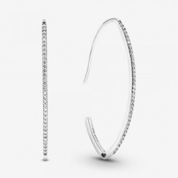 Pandora Jewelry Oval Sparkle Hoop Earrings 297691CZ