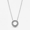 Pandora Jewelry Logo Pave Circle Collier Necklace Sterling silver 397436CZ