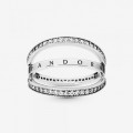 Pandora Jewelry Logo and Hearts Ring 197404CZ