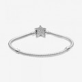 Pandora Jewelry Moments Asymmetric Star Clasp Snake Chain Bracelet 599639C01