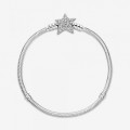 Pandora Jewelry Moments Asymmetric Star Clasp Snake Chain Bracelet 599639C01