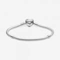 Pandora Jewelry Moments Family Tree Heart Clasp Snake Chain Bracelet 598827C01
