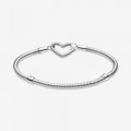Pandora Jewelry Moments Heart Closure Snake Chain Bracelet 599539C00