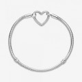 Pandora Jewelry Moments Heart Closure Snake Chain Bracelet 599539C00
