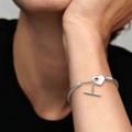 Pandora Jewelry Moments Heart T-Bar Snake Chain Bracelet Sterling silver 599285C00