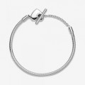 Pandora Jewelry Moments Heart T-Bar Snake Chain Bracelet Sterling silver 599285C00