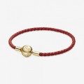 Pandora Jewelry Moments Red Woven Leather Bracelet 568777C01-S