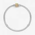 Pandora Jewelry Moments Two-tone Barrel Clasp Snake Chain Bracelet Two-tone 599347C00