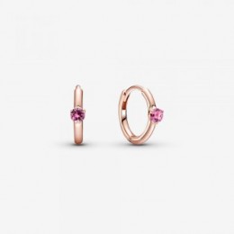Pandora Jewelry Pink Solitaire Huggie Hoop Earrings 289304C03