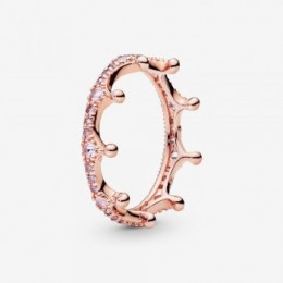 Pandora Jewelry Pink Sparkling Crown Ring 187087NPO