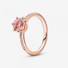 Pandora Jewelry Pink Sparkling Crown Solitaire Ring 188289C01
