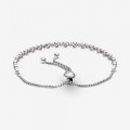 Pandora Jewelry Pink & Clear Sparkle Slider Bracelet 599377C02
