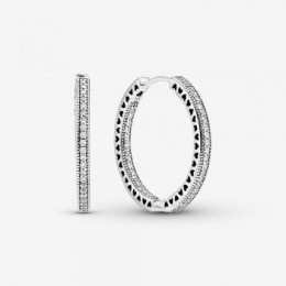 Pandora Jewelry Sparkle & Hearts Hoop Earrings 296319CZ