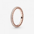Pandora Jewelry Sparkle & Hearts Ring Rose gold plated 180963CZ