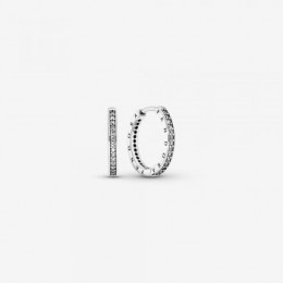 Pandora Jewelry Sparkle & Pandora Jewelry Logo Hoop Earrings 290558CZ