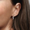 Pandora Jewelry Sparkle & Pandora Jewelry Logo Hoop Earrings 290558CZ