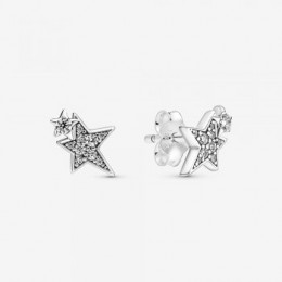 Pandora Jewelry Sparkling Asymmetric Stars Stud Earrings 290012C01