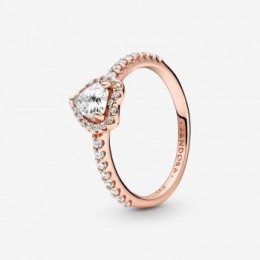 Pandora Jewelry Sparkling Elevated Heart Ring Rose gold plated 188421C02