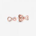 Pandora Jewelry Sparkling Infinity Stud Earrings Rose gold plated 288820C01