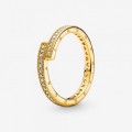Pandora Jewelry Sparkling Overlapping Ring Gold plated 169491C01