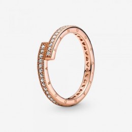 Pandora Jewelry Sparkling Overlapping Ring Rose gold plated 189491C01