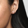 Pandora Jewelry Sparkling Pandora Jewelry Logo Stud Earrings Rose gold plated 280559CZ