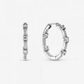 Pandora Jewelry Sparkling Pave Bars Hoop Earrings 290043C01