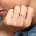 Pandora Jewelry Sparkling Pear & Marquise Wishbone Ring 199109C01