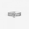 Pandora Jewelry Sparkling Snowflake Double Ring 199236C01