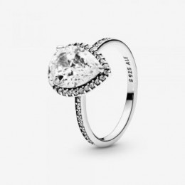 Pandora Jewelry Sparkling Teardrop Halo Ring Sterling silver 196251CZ