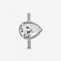 Pandora Jewelry Sparkling Teardrop Halo Ring Sterling silver 196251CZ