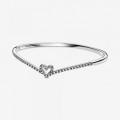 Pandora Jewelry Sparkling Wishbone Heart Bangle 599297C01