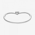 Pandora Jewelry Sparkling Wishbone Heart Bangle 599297C01