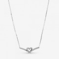 Pandora Jewelry Sparkling Wishbone Heart Collier Necklace 399273C01