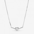 Pandora Jewelry Sparkling Wishbone Heart Collier Necklace 399273C01